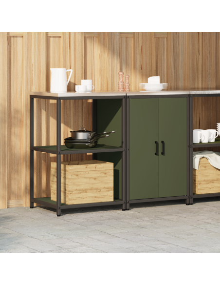 Set di Stoccaggio per Cucina con lo scaffale 2 pcs Verde oliva