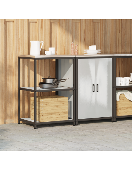 Set di Stoccaggio per Cucina 2 pcs Argento 120 x 50 x 92 cm