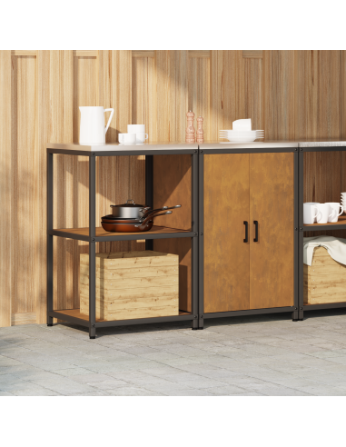 Set di Stoccaggio per Cucina con lo scaffale 2 pcs Ruggine