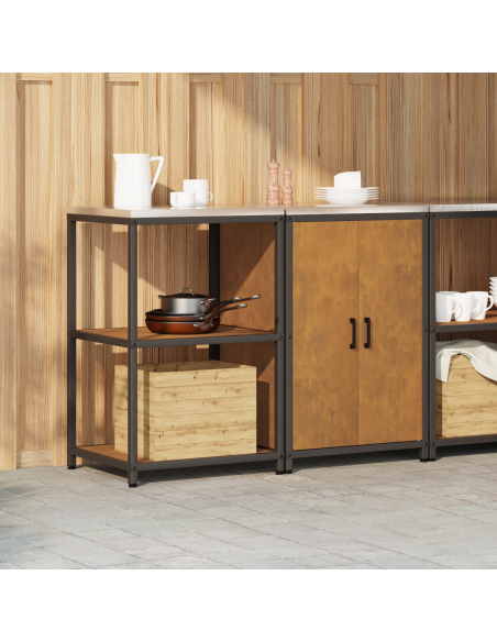 Set di Stoccaggio per Cucina 2 pcs Ruggine 120 x 50 x 92 cm