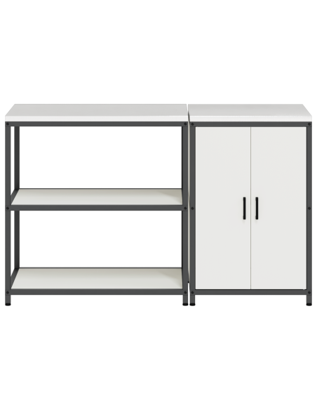 Set di Stoccaggio per Cucina 2 pcs Bianco 150 x 50 x 92 cm