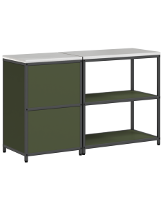 Set di Stoccaggio per Cucina con lo scaffale 2 pcs Verde oliva 2