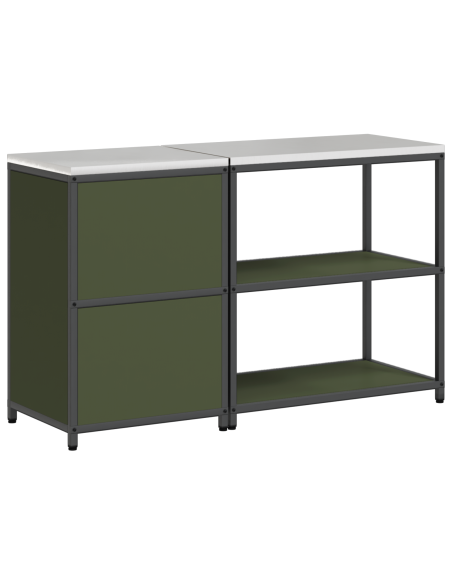 Set di Stoccaggio per Cucina 2 pcs Verde oliva 150 x 50 x 92 cm