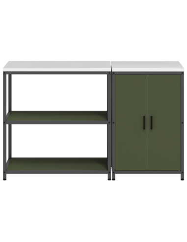 Set di Stoccaggio per Cucina con lo scaffale 2 pcs Verde oliva