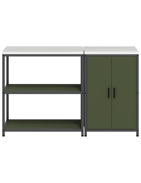 Set di Stoccaggio per Cucina 2 pcs Verde oliva 150 x 50 x 92 cm