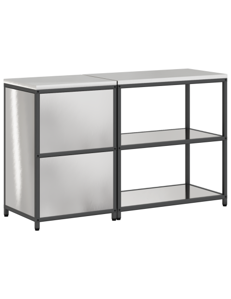 Set di Stoccaggio per Cucina 2 pcs Argento 150 x 50 x 92 cm