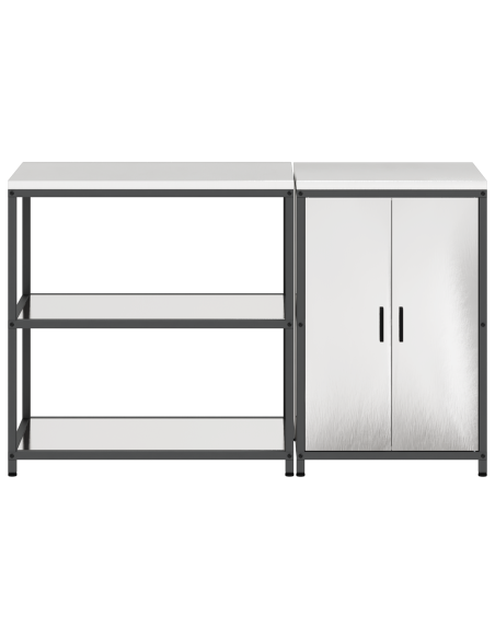 Set di Stoccaggio per Cucina 2 pcs Argento 150 x 50 x 92 cm