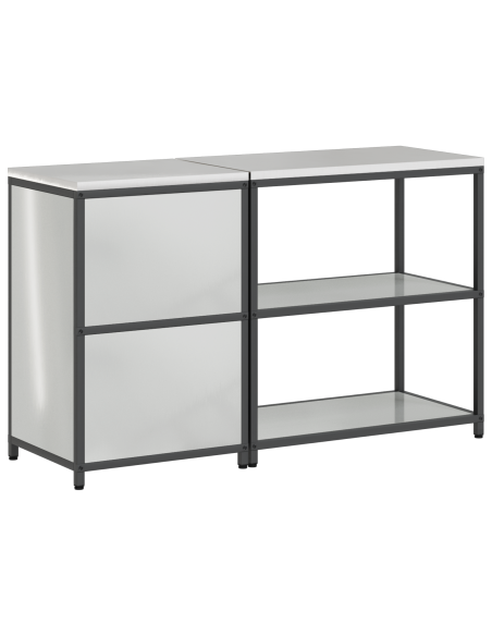 Set di Stoccaggio per Cucina 2 pcs Argento 150 x 50 x 92 cm