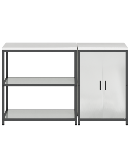 Set di Stoccaggio per Cucina 2 pcs Argento 150 x 50 x 92 cm
