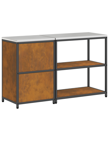 Set di Stoccaggio per Cucina con lo scaffale 2 pcs Ruggine