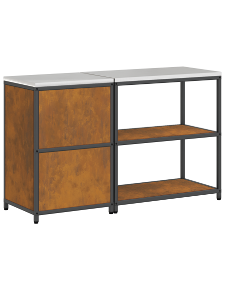 Set di Stoccaggio per Cucina con lo scaffale 2 pcs Ruggine