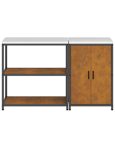 Set di Stoccaggio per Cucina con lo scaffale 2 pcs Ruggine