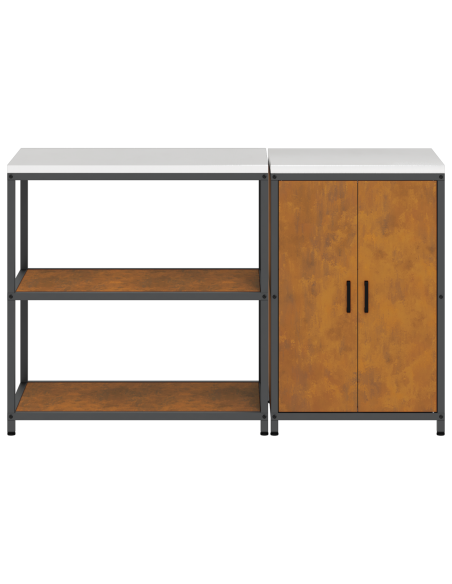 Set di Stoccaggio per Cucina 2 pcs Ruggine 150 x 50 x 92 cm