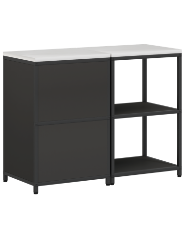 Set di Stoccaggio per Cucina con lo scaffale 2 pcs Nero