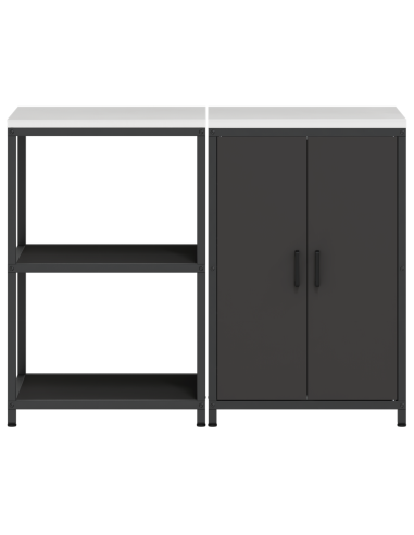 Set di Stoccaggio per Cucina con lo scaffale 2 pcs Nero