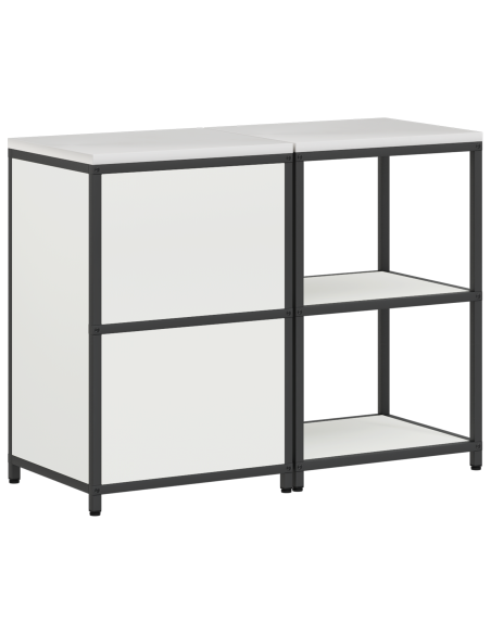 Set di Stoccaggio per Cucina 2 pcs Bianco 120 x 50 x 92 cm