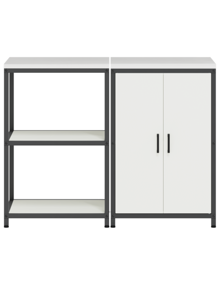 Set di Stoccaggio per Cucina 2 pcs Bianco 120 x 50 x 92 cm