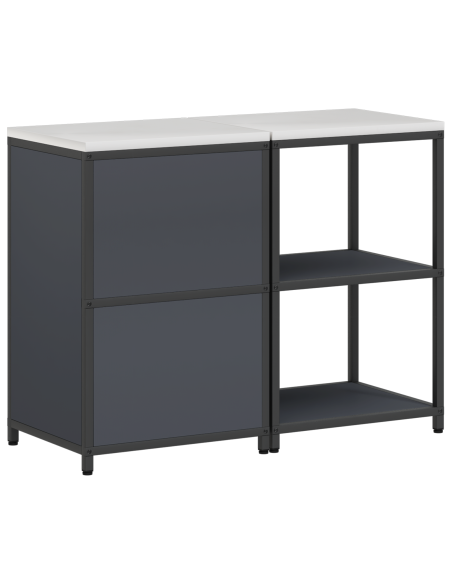 Set di Stoccaggio per Cucina 2 pcs Antracite 120 x 50 x 92 cm