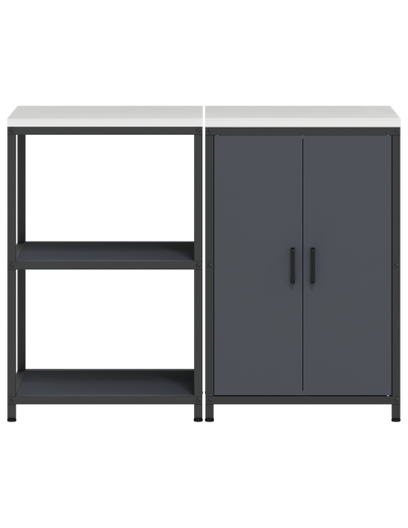 Set di Stoccaggio per Cucina 2 pcs Antracite 120 x 50 x 92 cm