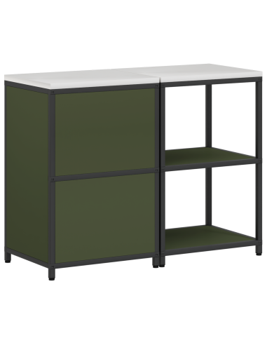 Set di Stoccaggio per Cucina con lo scaffale 2 pcs Verde oliva