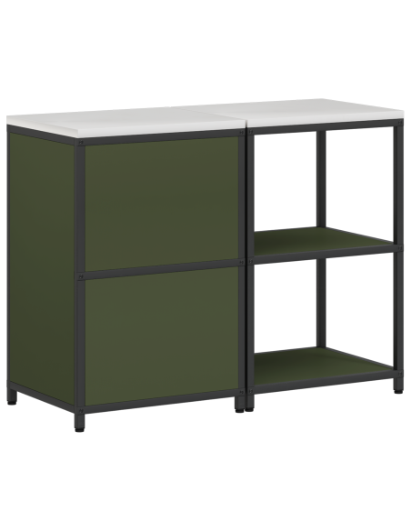 Set di Stoccaggio per Cucina 2 pcs Verde oliva 120 x 50 x 92 cm