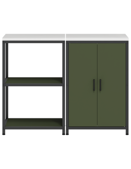 Set di Stoccaggio per Cucina 2 pcs Verde oliva 120 x 50 x 92 cm