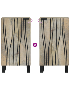 Sideboard Bianco 40 x 33 x 75 cm legno massello di mango