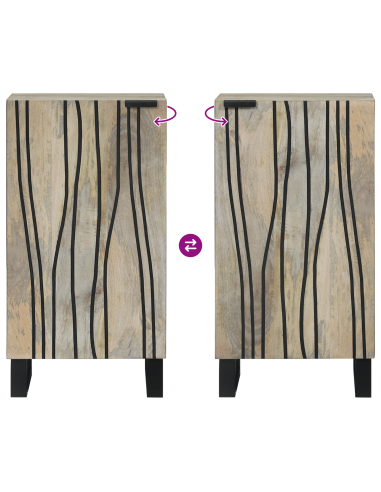 Sideboard Bianco 40 x 33 x 75 cm legno massello di mango