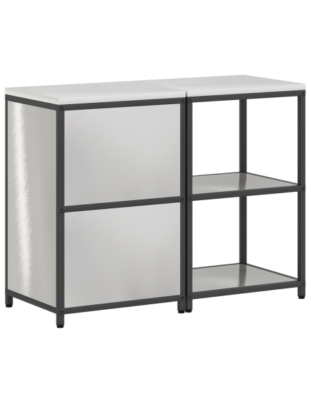Set di Stoccaggio per Cucina 2 pcs Argento 120 x 50 x 92 cm