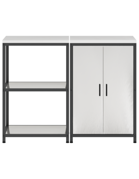 Set di Stoccaggio per Cucina 2 pcs Argento 120 x 50 x 92 cm