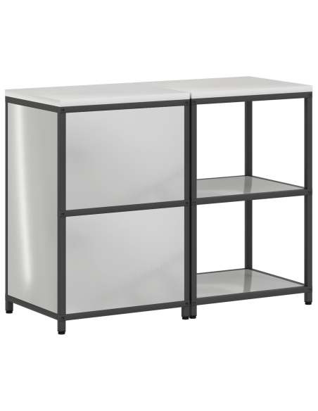 Set di Stoccaggio per Cucina 2 pcs Argento 120 x 50 x 92 cm