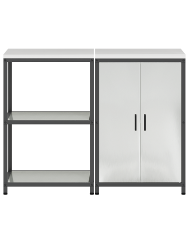 Set di Stoccaggio per Cucina 2 pcs Argento Acciaio zincato