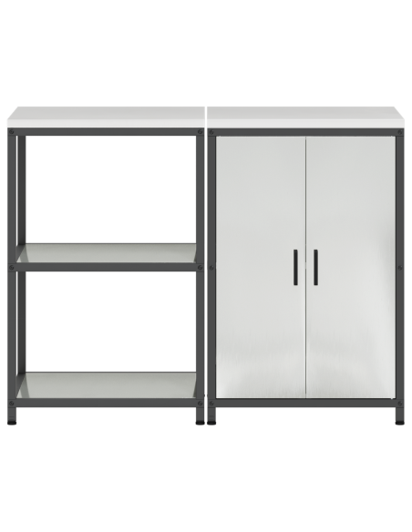Set di Stoccaggio per Cucina 2 pcs Argento 120 x 50 x 92 cm