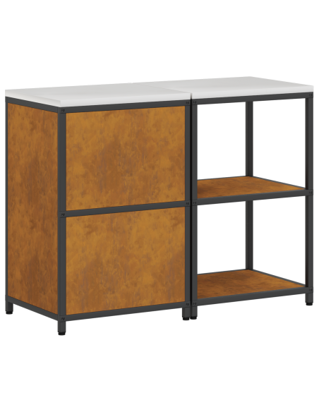 Set di Stoccaggio per Cucina con lo scaffale 2 pcs Ruggine