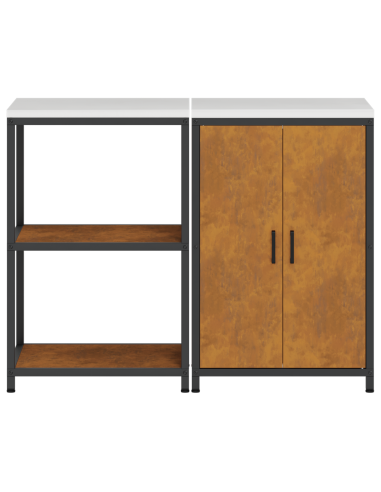 Set di Stoccaggio per Cucina con lo scaffale 2 pcs Ruggine