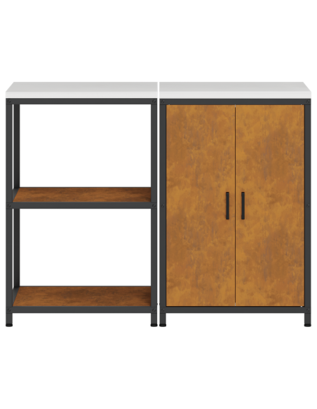 Set di Stoccaggio per Cucina 2 pcs Ruggine 120 x 50 x 92 cm