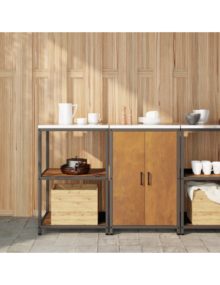 Set di Stoccaggio per Cucina 2 pcs Ruggine 120 x 50 x 92 cm