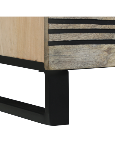 Credenza Bianco 80 x 33 x 75 cm legno massello di mango