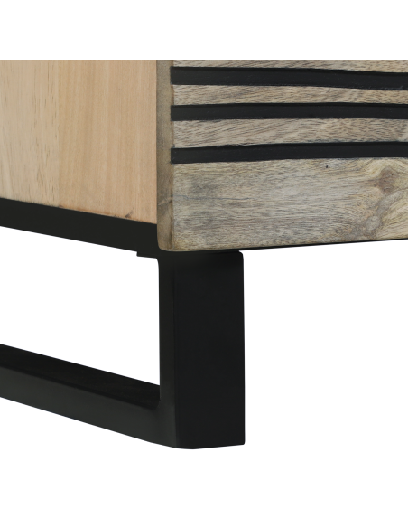 Credenza Bianco 80 x 33 x 75 cm legno massello di mango