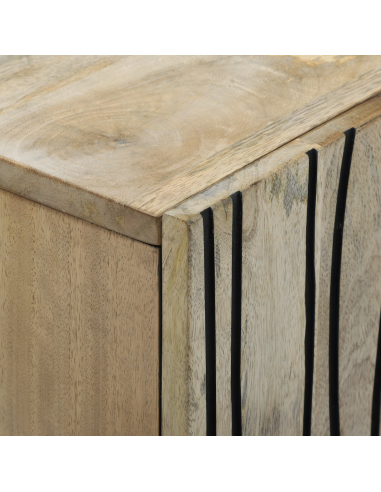 Sideboard Bianco 90 x 33 x 75 cm legno massello di mango