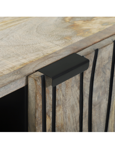 Sideboard Bianco 90 x 33 x 75 cm legno massello di mango