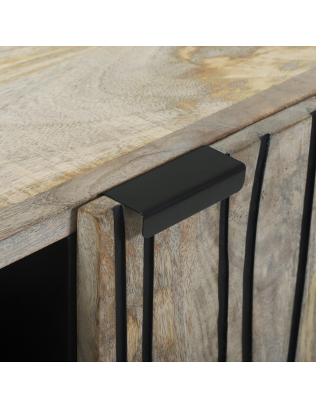 Sideboard Bianco 90 x 33 x 75 cm legno massello di mango