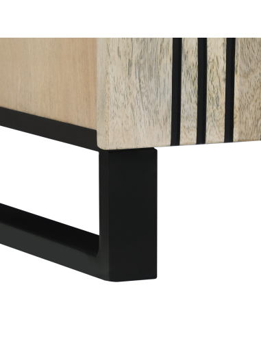 Sideboard Bianco 90 x 33 x 75 cm legno massello di mango