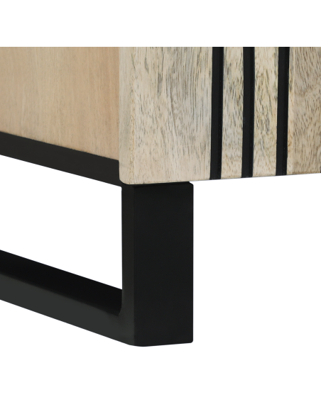 Sideboard Bianco 90 x 33 x 75 cm legno massello di mango