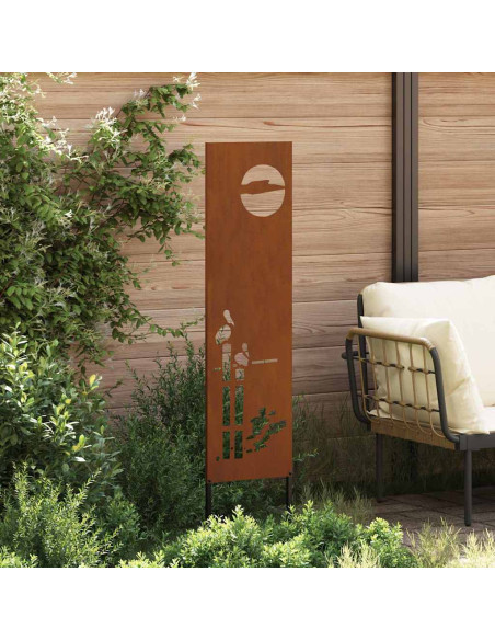 Schermo per privacy in giardino Traforo Ruggine 32 x 140 cm