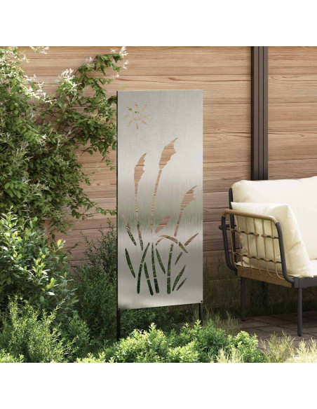 Pannello Decorativo da Giardino Argento 50 x 140 cm