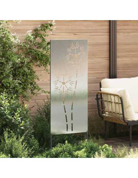 Pannello Decorativo da Giardino Argento 50 x 140 cm