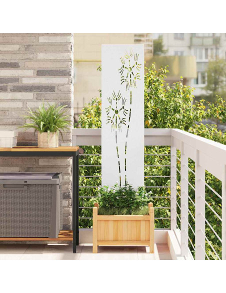 Pannello Decorativo da Giardino Bianco 32 x 140 cm