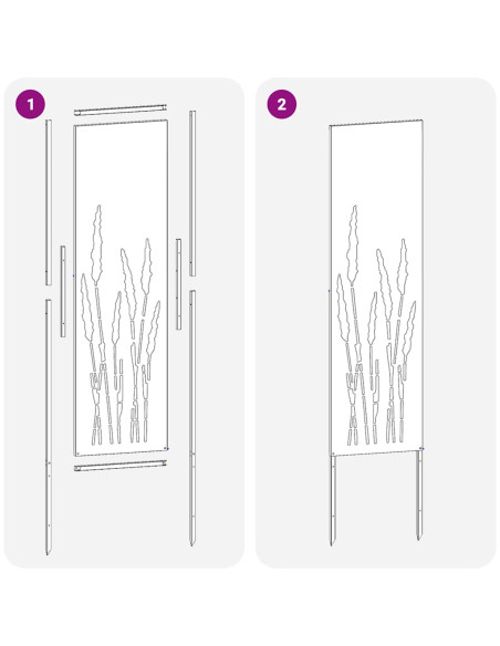Pannello Decorativo da Giardino Nero 32 x 140 cm