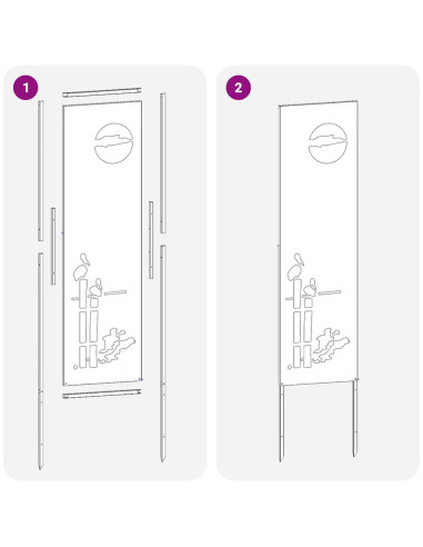 Schermo per privacy in giardino Traforo Ruggine 32 x 140 cm